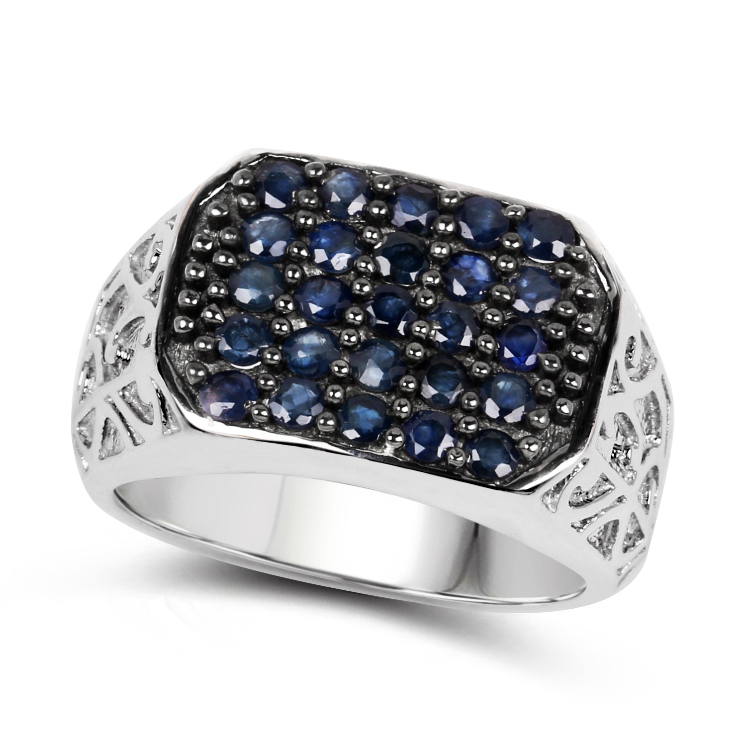 1.13 Carat Genuine Blue Sapphire .925 Sterling Silver Ring by Bids.com