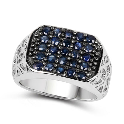 1.13 Carat Genuine Blue Sapphire .925 Sterling Silver Ring by Bids.com