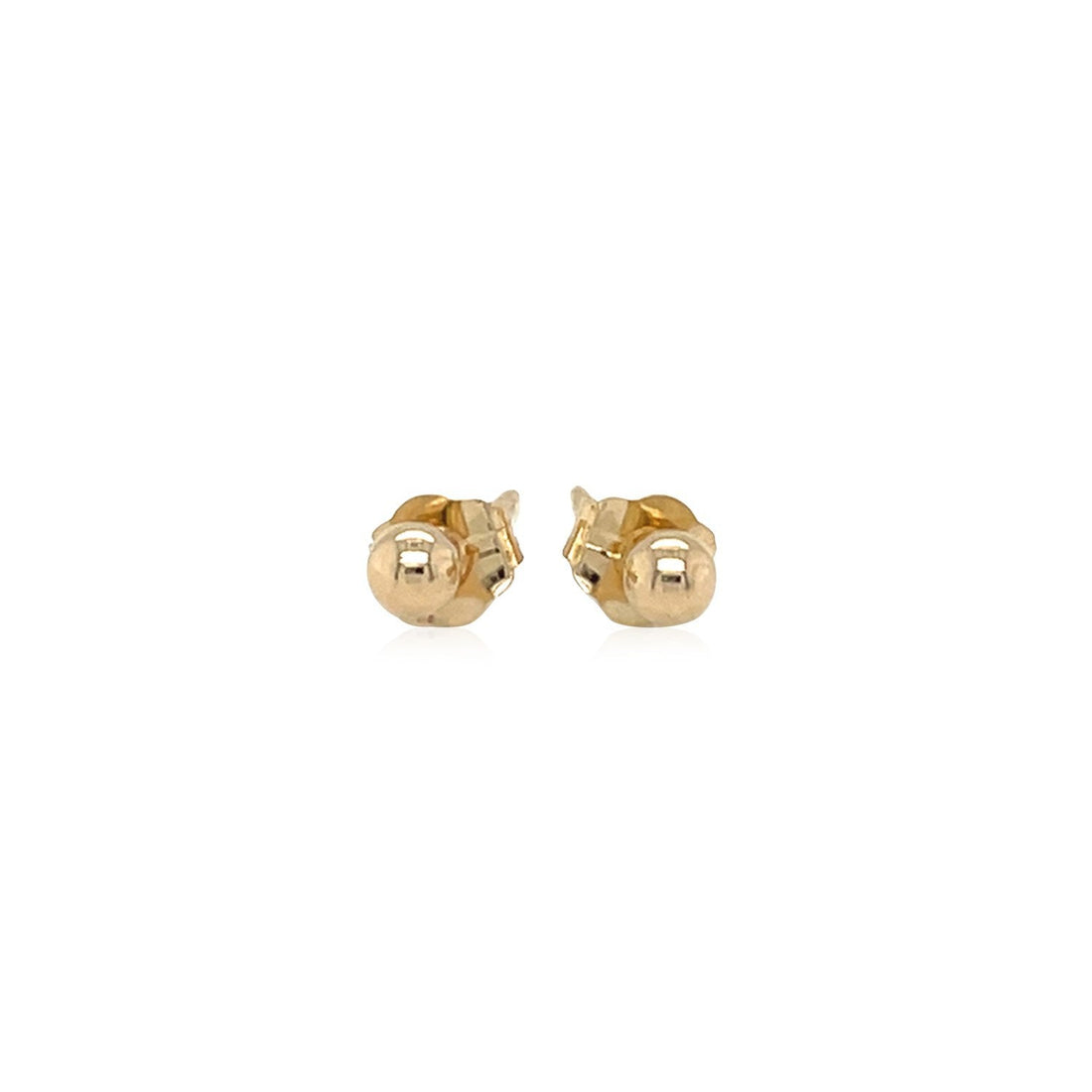 14k Yellow Gold Polished Round Stud Earrings by Bids.com