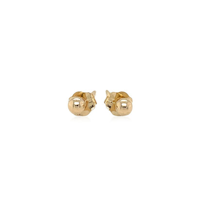 14k Yellow Gold Polished Round Stud Earrings by Bids.com