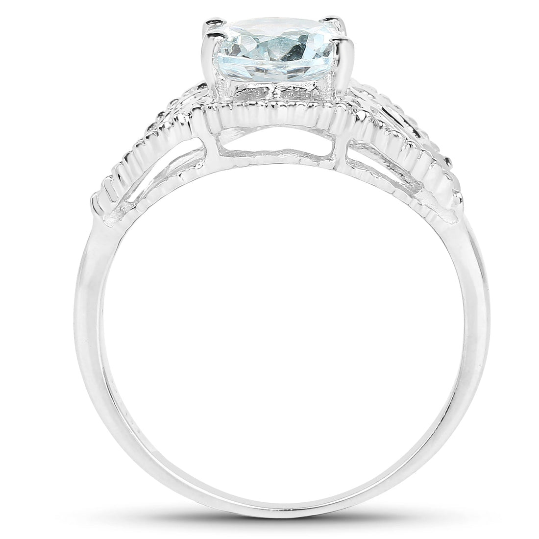 1.50 Carat Genuine Aquamarine .925 Sterling Silver Ring by Bids.com