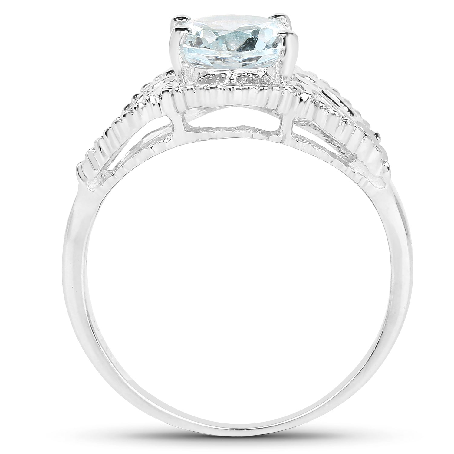 1.50 Carat Genuine Aquamarine .925 Sterling Silver Ring by Bids.com