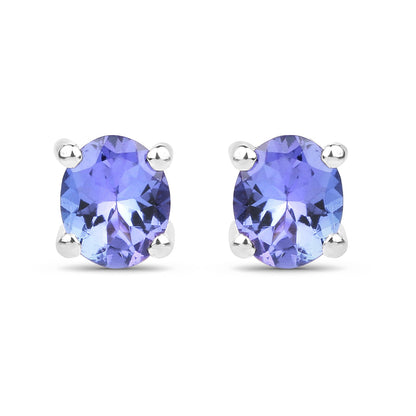 0.66 Carat Genuine Tanzanite .925 Sterling Silver Earrings  DestGlow