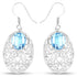 10.72 Carat Genuine Blue Topaz .925 Sterling Silver Earrings by Bids.com