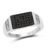 0.55 Carat Genuine Black Diamond and White Diamond .925 Sterling Silver Ring by Bids.com