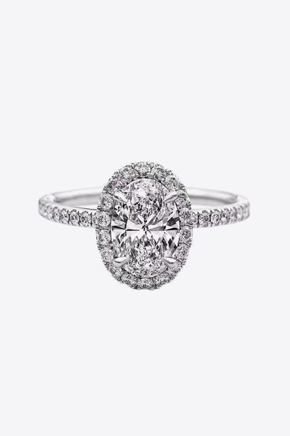 2 Carat Oval-Cut Sparkala™ Ring (Platinum Over Pure Sterling Silver) by Sparkala