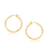 14k Yellow Gold Slender Hoop Earring with Diamond-Cut Finish (25mm Diameter)  DestGlow