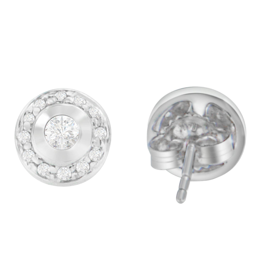 14K White Gold 1/3 cttw Round Cut Diamond Earrings (H-I, SI2-I1) by Bids.com