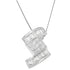 14K White Gold 1 2/5 cttw Princess and Baguette Cut Diamond Zig Zag Pendant Necklace (H-I, SI1-SI2) by Bids.com