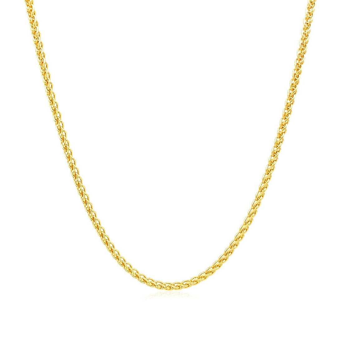 14k Yellow Gold Round Wheat Chain 1.5mm by Bids.com