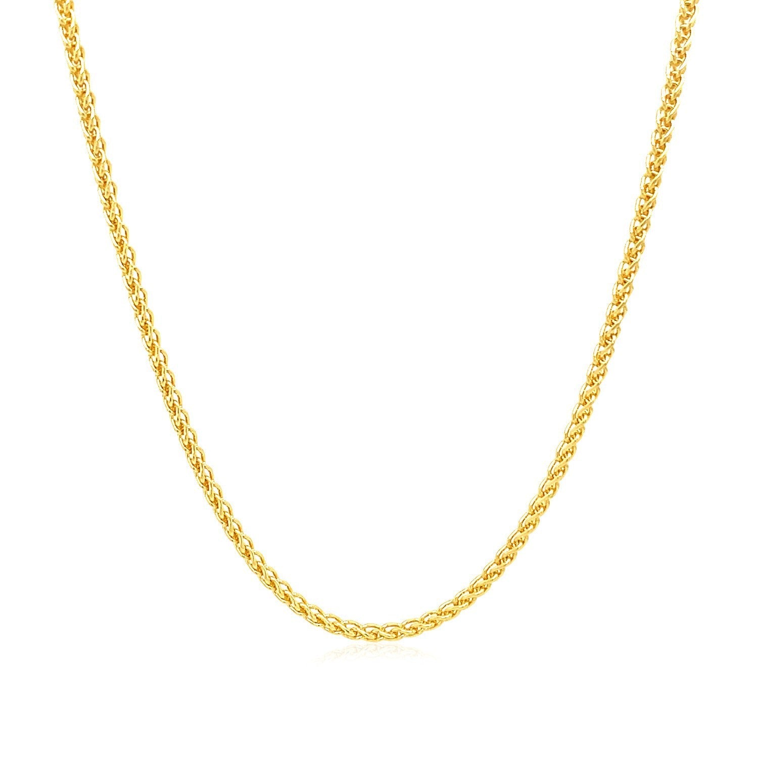 14k Yellow Gold Round Wheat Chain 1.5mm by Bids.com