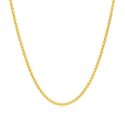 14k Yellow Gold Round Wheat Chain 1.5mm by Bids.com