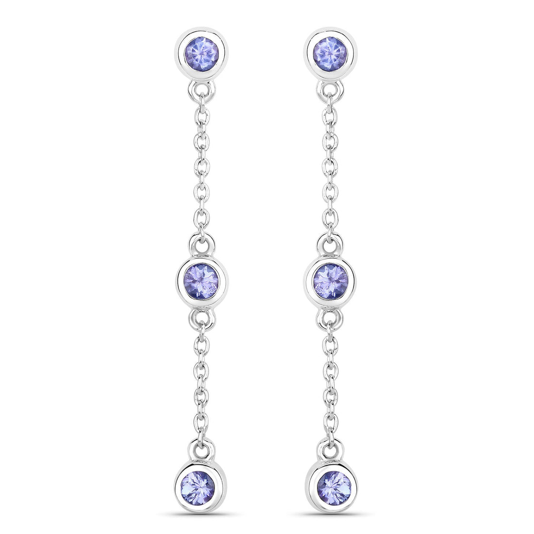0.60 Carat Genuine Tanzanite .925 Sterling Silver Earrings by Bids.com