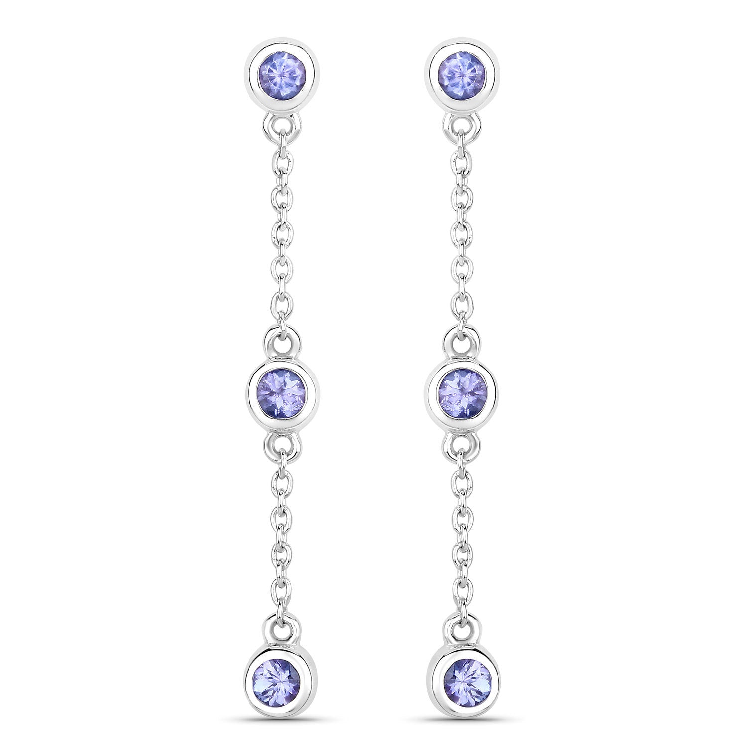 0.60 Carat Genuine Tanzanite .925 Sterling Silver Earrings by Bids.com