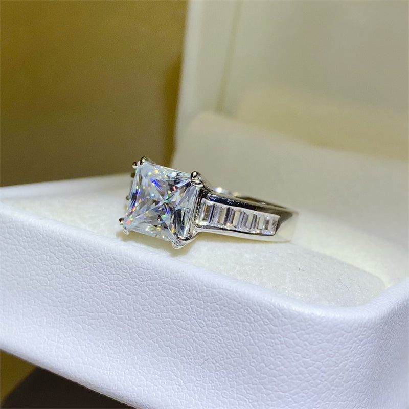 3 Carat Princess-Cut Sparkala™ Pure Sterling Silver Square Shape Ring by Sparkala
