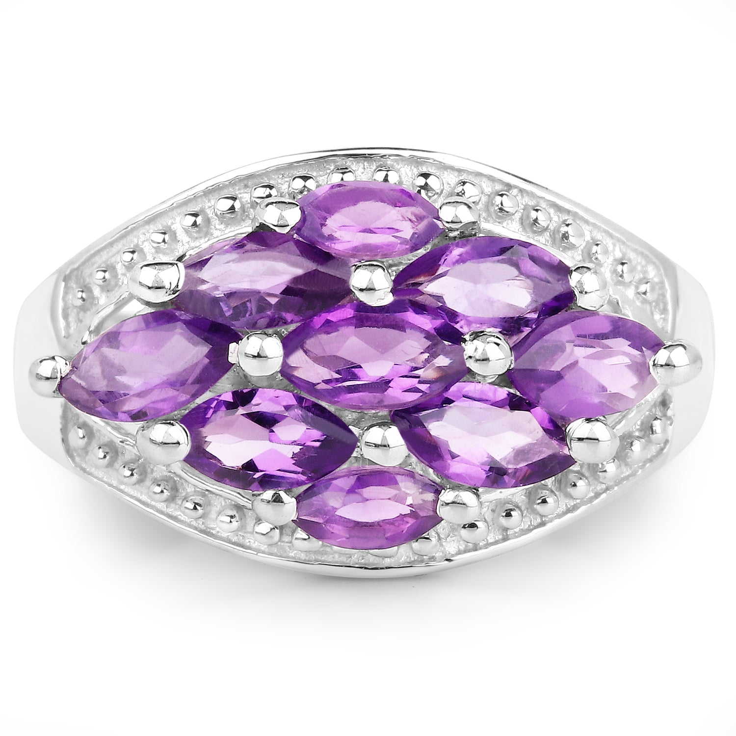 1.91 Carat Genuine Amethyst .925 Sterling Silver Ring by Bids.com
