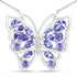 2.76 Carat Genuine Tanzanite and White Zircon .925 Sterling Silver Necklace by Bids.com