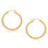 14k Yellow Gold Hoop Earring with Diamond-Cut Finish (30 mm Diameter)  DestGlow