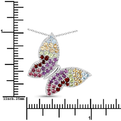 1.62 Carat Genuine Multi Stones .925 Sterling Silver Pendant by Bids.com