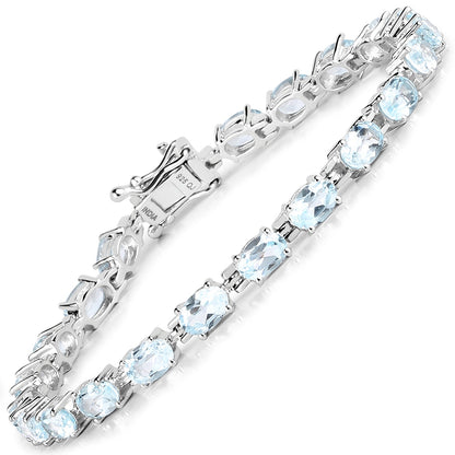 10.71 Carat Genuine Blue Topaz .925 Sterling Silver Bracelet  DestGlow