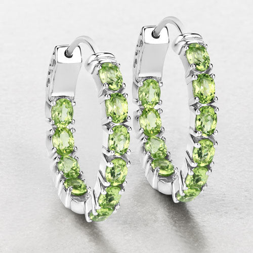 3.40 Carat Genuine Peridot .925 Sterling Silver Earrings by Bids.com