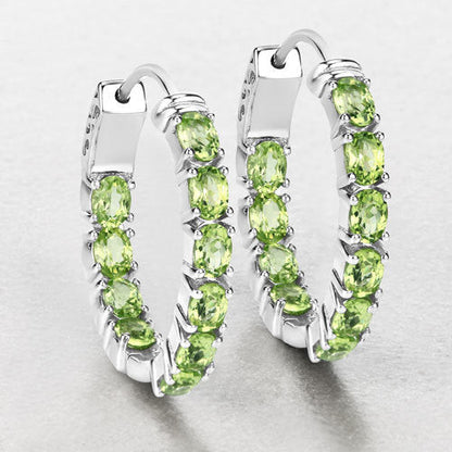 3.40 Carat Genuine Peridot .925 Sterling Silver Earrings by Bids.com