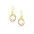 14k Tri-Color Gold Open Entwined Ring Earrings by Bids.com
