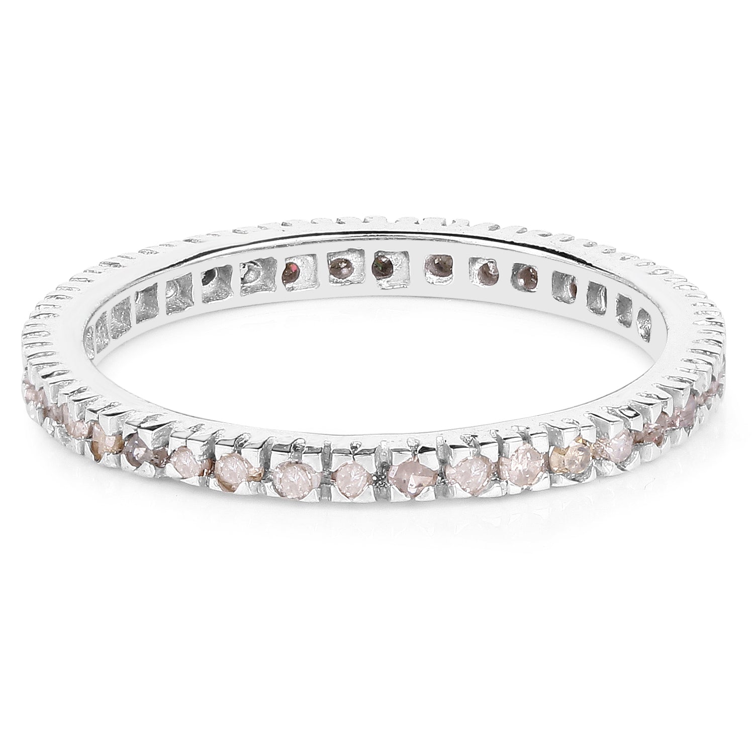 0.57 Carat Genuine Champagne Diamond .925 Sterling Silver Ring by Bids.com