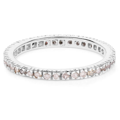 0.57 Carat Genuine Champagne Diamond .925 Sterling Silver Ring by Bids.com