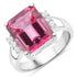 7.39 Carat Genuine Pink Topaz and White Topaz .925 Sterling Silver Ring  DestGlow