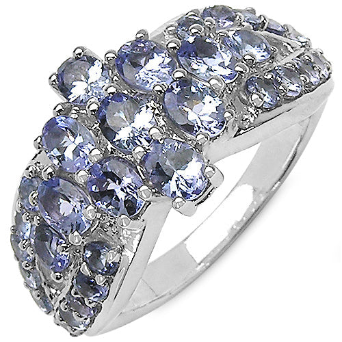 2.43 Carat Genuine Tanzanite .925 Sterling Silver Ring by Bids.com