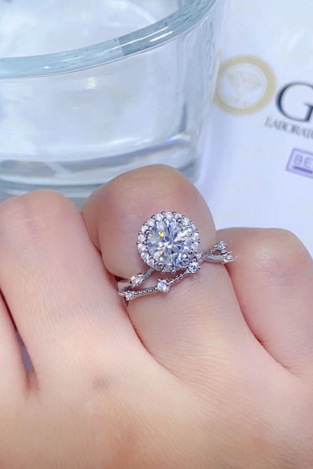 1 Carat Green Sparkala™ Platinum-Plated Ring by Sparkala