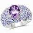 4.21 Carat Genuine Amethyst and Tanzanite .925 Sterling Silver Ring by Bids.com