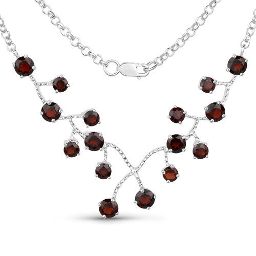 7.20 Carat Genuine Garnet .925 Sterling Silver Necklace by Bids.com
