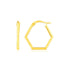 14K Yellow Gold Hexagon Shaped Hoop Earrings by Bids.com