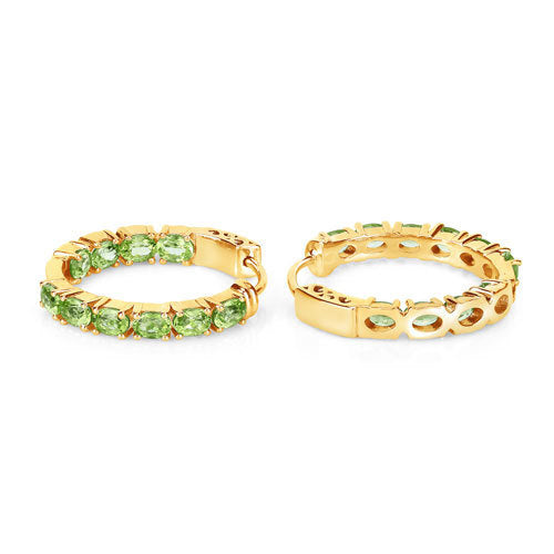 3.40 Carat Genuine Peridot .925 Sterling Silver Earrings by Bids.com