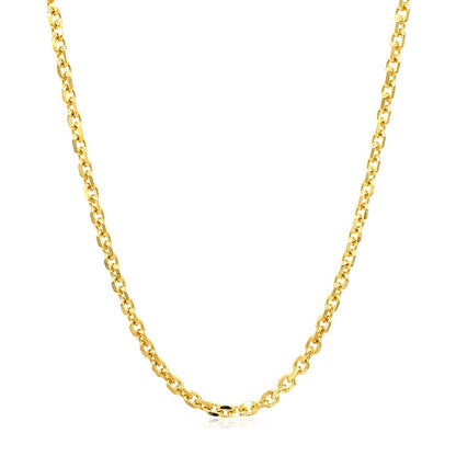 2.6mm 14k Yellow Gold Diamond Cut Cable Link Chain by Bids.com