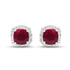 6.12 Carat Dyed Ruby, Ruby and White Topaz .925 Sterling Silver Earrings by Bids.com
