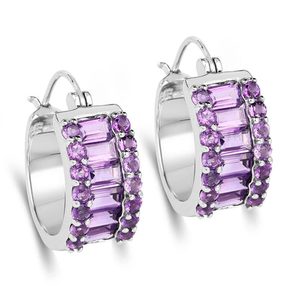 5.56 Carat Genuine Amethyst .925 Sterling Silver Earrings  DestGlow