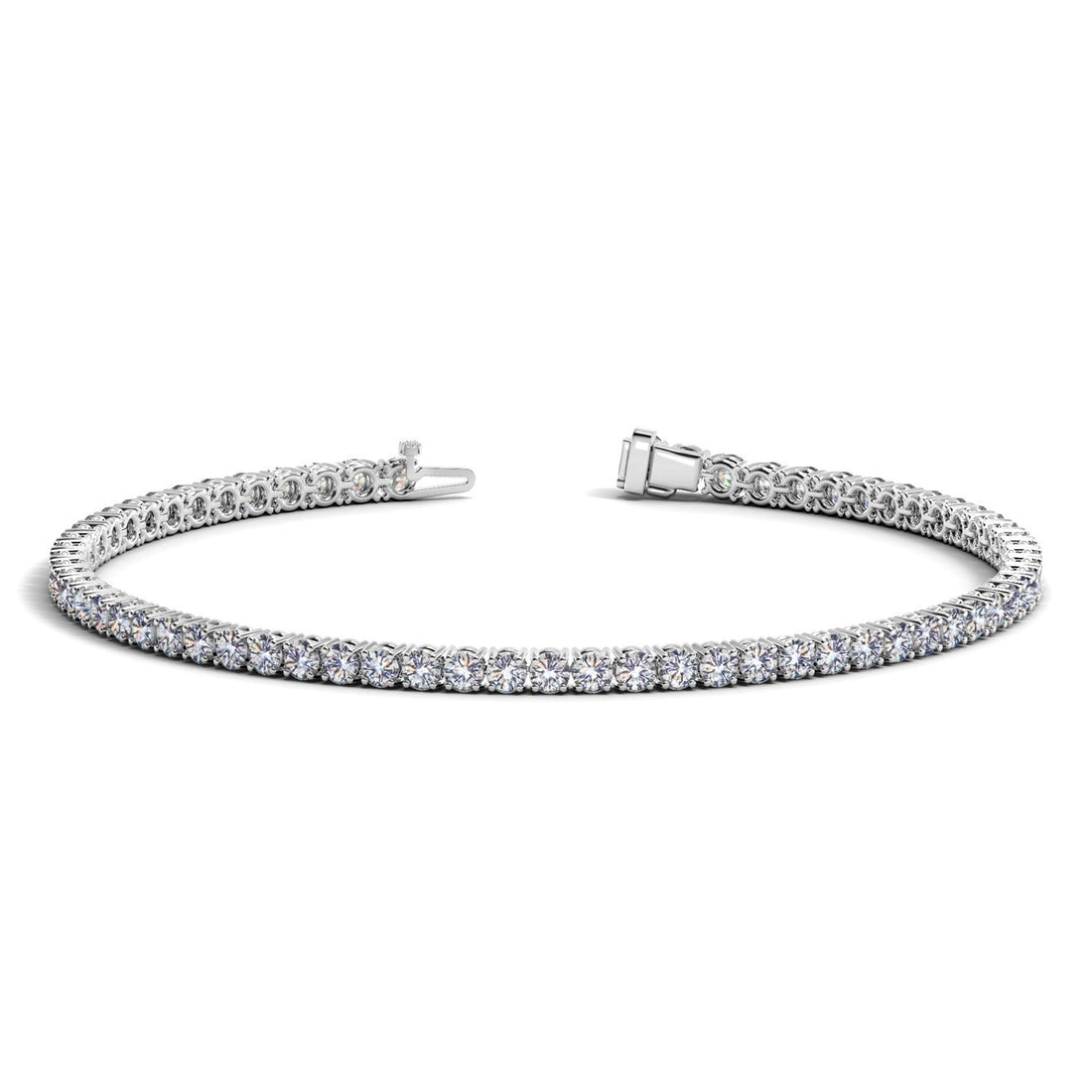 Lab Grown Round Diamond Tennis Bracelet in 14k White Gold (3 cctw F/G VS2/SI1) by Bids.com