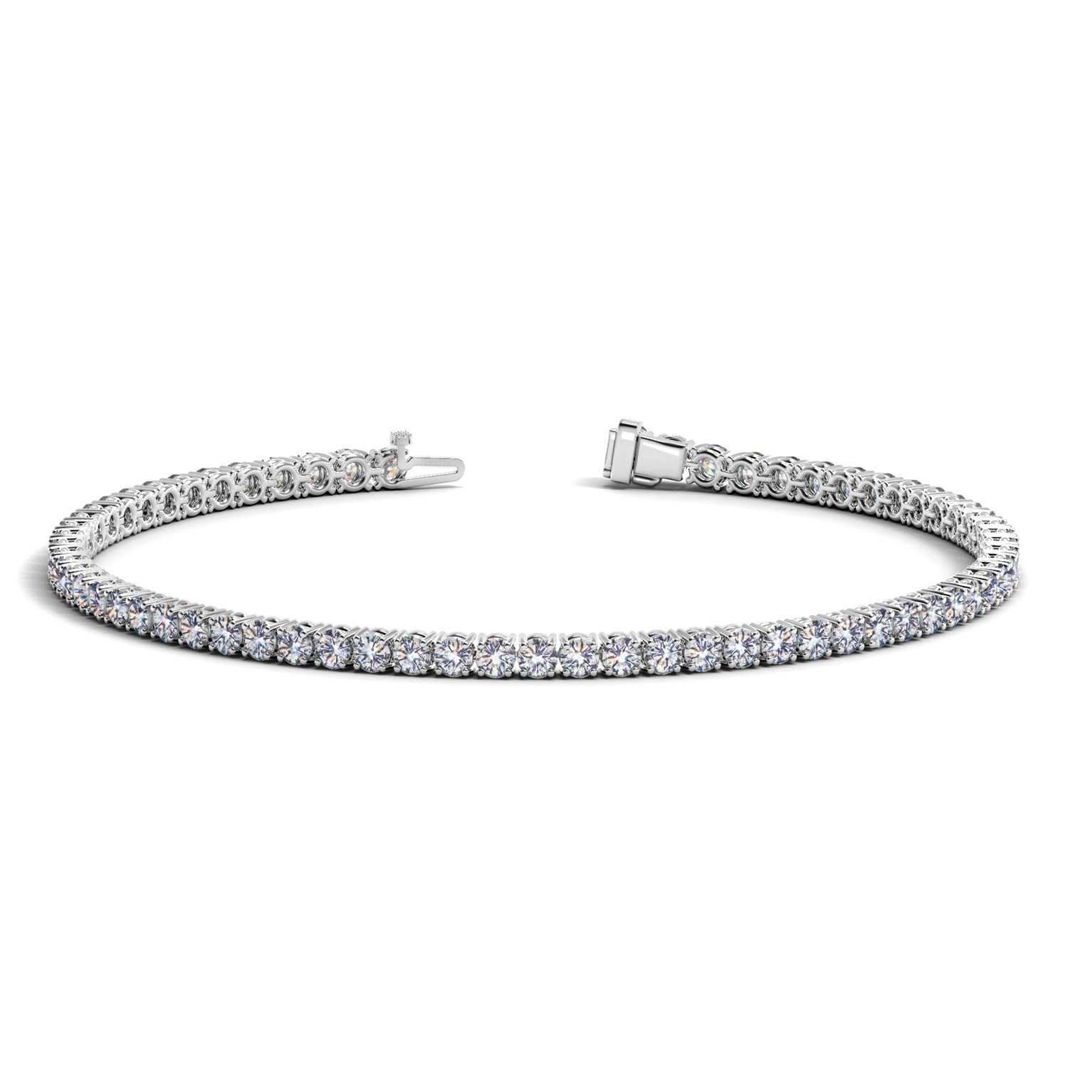 Lab Grown Round Diamond Tennis Bracelet in 14k White Gold (3 cctw F/G VS2/SI1) by Bids.com