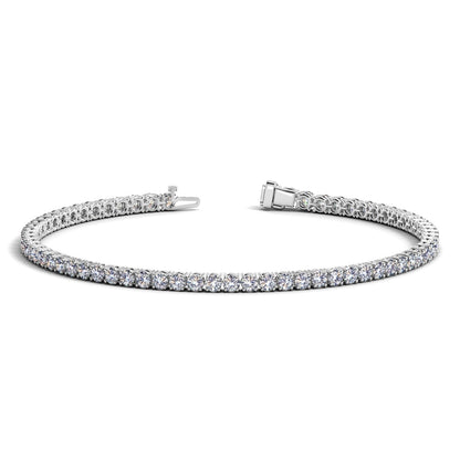 Lab Grown Round Diamond Tennis Bracelet in 14k White Gold (3 cctw F/G VS2/SI1) by Bids.com