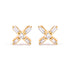 10K Yellow Gold 1/10 Cttw Round and Baguette Diamond Criss Cross X Stud Earring (H-I Color, I1-I2 Clarity) by Bids.com