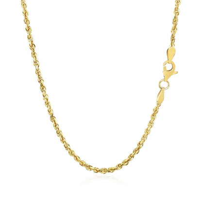 2.25mm 10k Yellow Gold Solid Diamond Cut Rope Chain by Bids.com