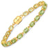 18K Yellow Gold Plated 9.03 Carat Genuine Peridot .925 Sterling Silver Bracelet by Bids.com