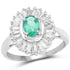 2.16 Carat Genuine Zambian Emerald and White Topaz .925 Sterling Silver Ring by Bids.com
