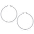 14k White Gold Polished Hoop Earrings (60 mm)  DestGlow
