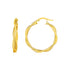 14k Yellow Gold Two Part Textured Twisted Round Hoop Earrings by Bids.com