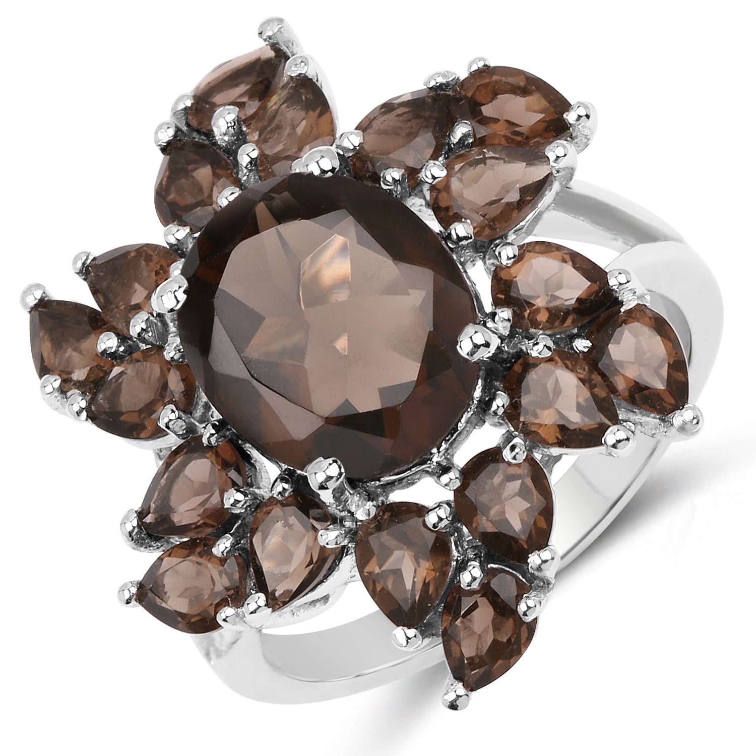 5.69 Carat Genuine Smoky Quartz .925 Sterling Silver Ring by Bids.com