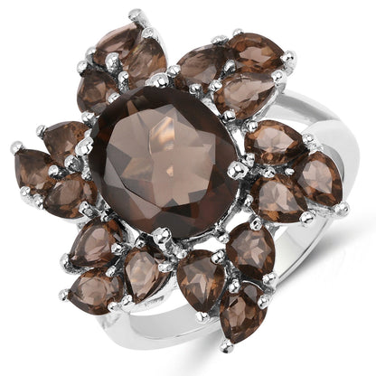 5.69 Carat Genuine Smoky Quartz .925 Sterling Silver Ring by Bids.com
